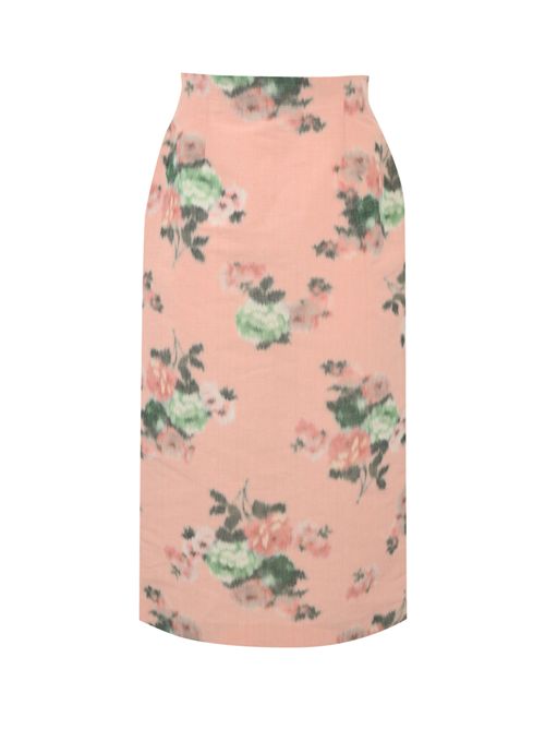Gonna in lino con disegno floreale Rosa Philosophy di Lorenzo Serafini | A0117 07541147